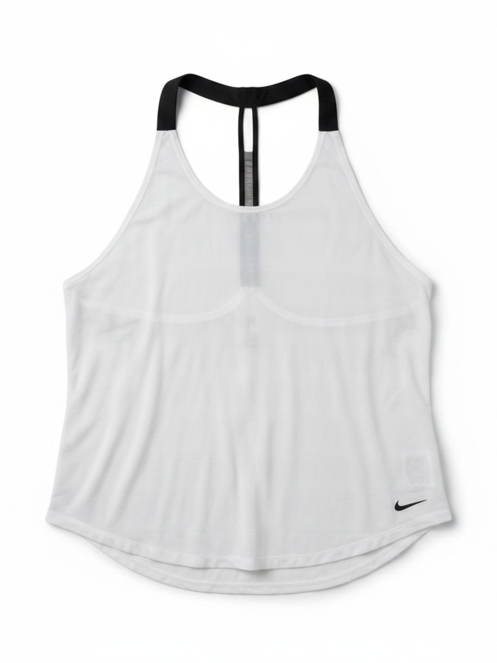 Nike White Mesh Dri-FIT Athletic Tank with Black Swoosh
